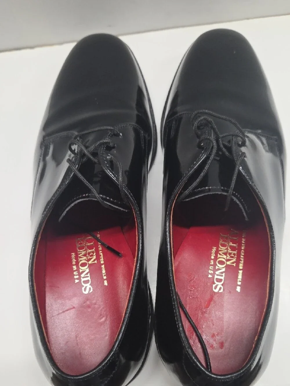 Allen Edmonds Black Patent Leather Derby Dress Shoes Size 8